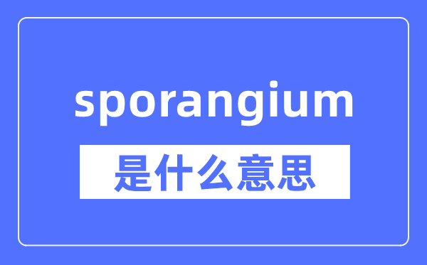 sporangium是什么意思,sporangium怎么读,中文翻译是什么