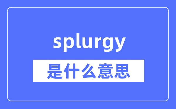 splurgy是什么意思,splurgy怎么读,中文翻译是什么