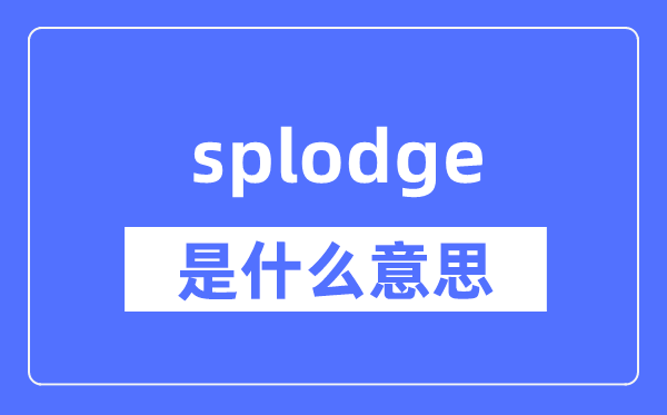 splodge是什么意思,splodge怎么读,中文翻译是什么