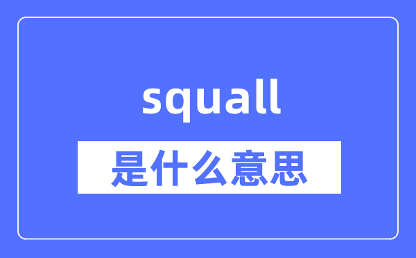 squall是什么意思,squall怎么读,中文翻译是什么