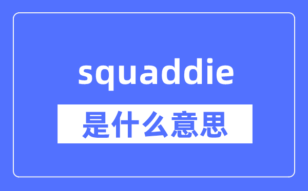 squaddie是什么意思,squaddie怎么读,中文翻译是什么