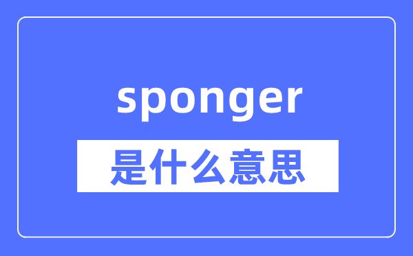 sponger是什么意思,sponger怎么读,中文翻译是什么