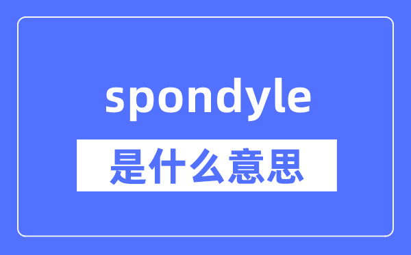 spondyle是什么意思,spondyle怎么读,中文翻译是什么