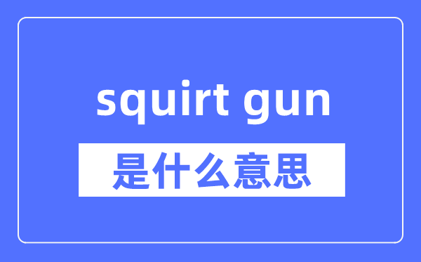 squirt gun是什么意思,squirt gun怎么读,中文翻译是什么