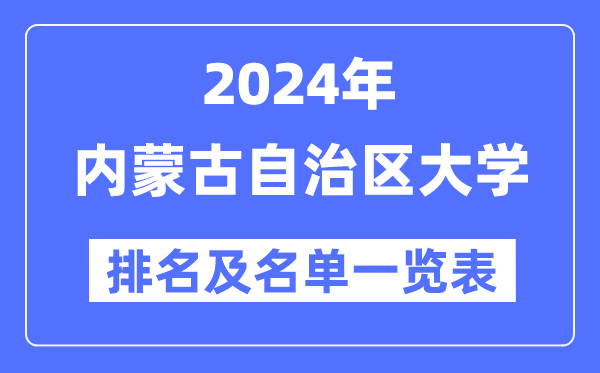2024内蒙古自治区大学排名及名单一览表（最新17所）