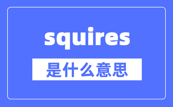 squires是什么意思,squires怎么读,中文翻译是什么