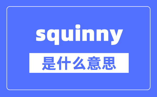 squinny是什么意思,squinny怎么读,中文翻译是什么