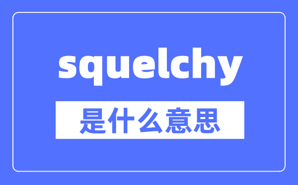 squelchy是什么意思,squelchy怎么读,中文翻译是什么