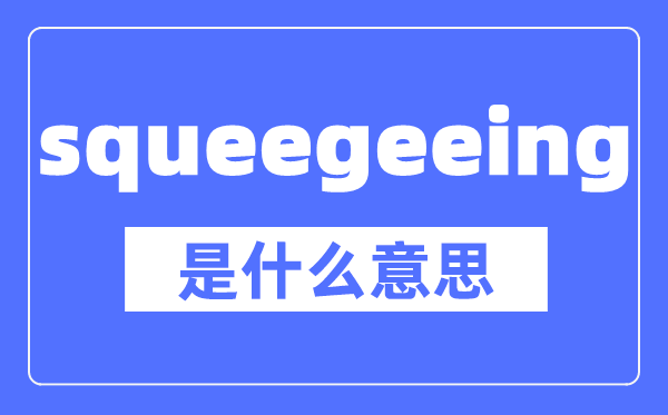 squeegeeing是什么意思,squeegeeing怎么读,中文翻译是什么