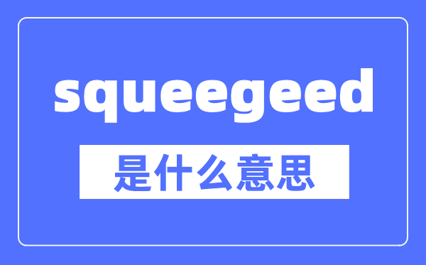 squeegeed是什么意思,squeegeed怎么读,中文翻译是什么