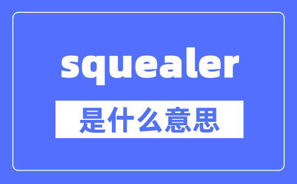 squealer是什么意思,squealer怎么读,中文翻译是什么