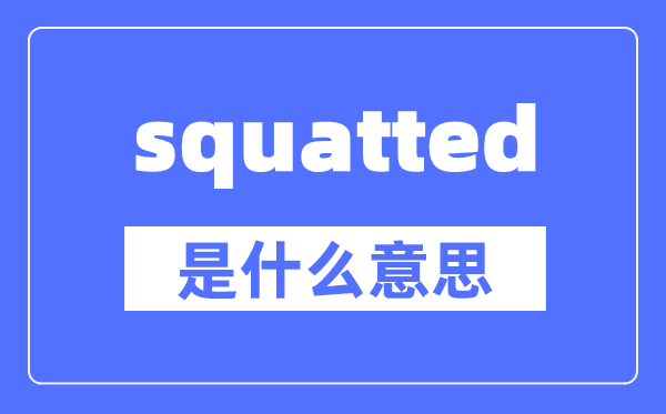 squatted是什么意思,squatted怎么读,中文翻译是什么