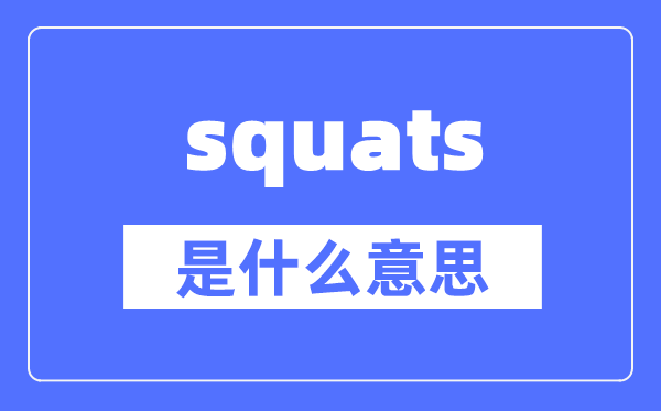 squats是什么意思,squats怎么读,中文翻译是什么