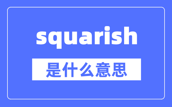 squarish是什么意思,squarish怎么读,中文翻译是什么