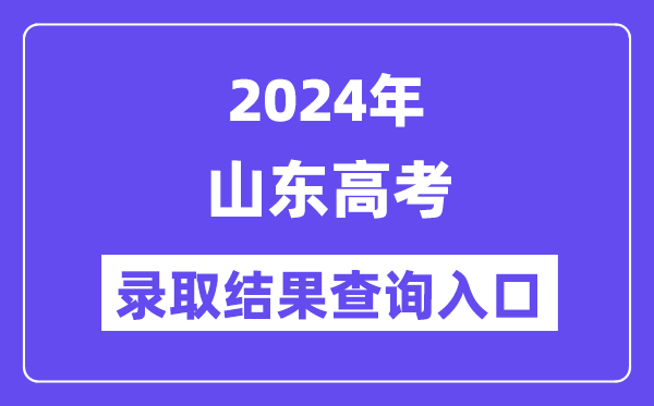 2024年山东高考录取结果查询入口（https://www.sdzk.cn/）