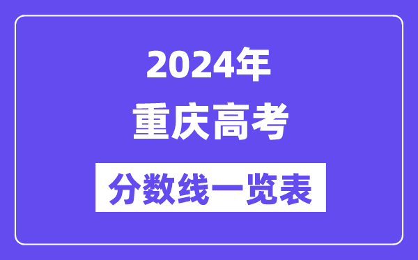 2024年重庆高考分数线一览表（含一本,二本,专科分数线）