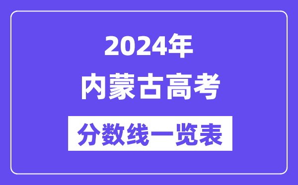 2024年内蒙古高考分数线一览表（含一本,二本,专科分数线）