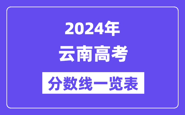 2024年云南高考分数线一览表（含一本,二本,专科分数线）