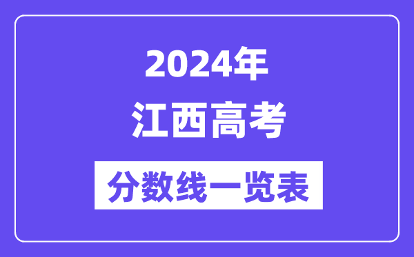 2024年江西高考分数线一览表（含一本,二本,专科分数线）