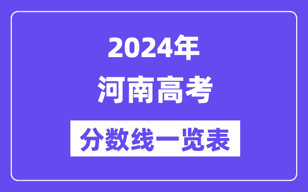 2024年河南高考分数线一览表（含一本,二本,专科分数线）