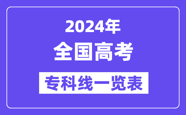 2024年全国高考专科分数线一览表（各省市历年专科线汇总）