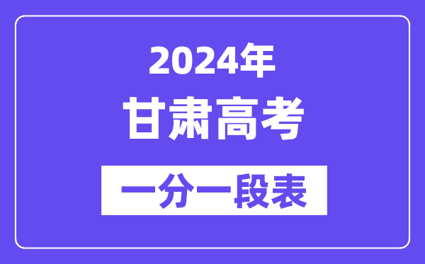2024甘肃高考一分一段表,查询位次及排名（完整版）