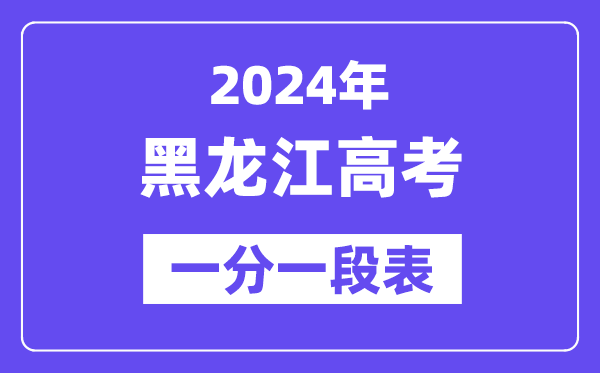 2024黑龙江高考一分一段表,查询位次及排名（完整版）