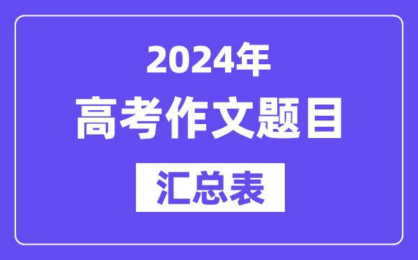 2024全国高考作文题目汇总表（7套卷完整版）