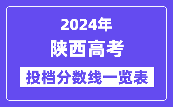 2024年陕西高考投档分数线一览表（一本、二本、专科）