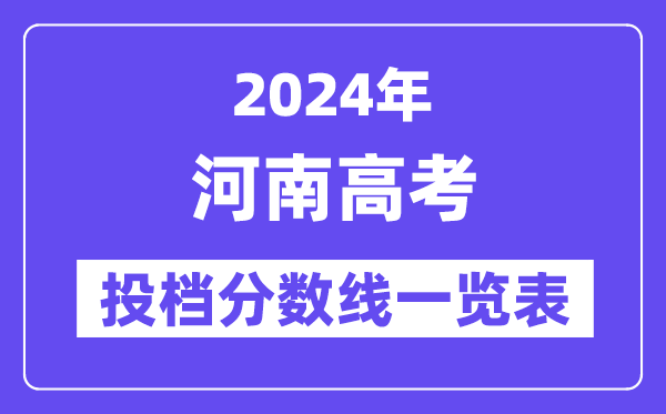 2024年河南高考投档分数线一览表（一本、二本、专科）