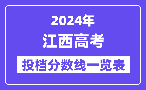 2024年江西高考投档分数线一览表（本科、专科、物理、历史）