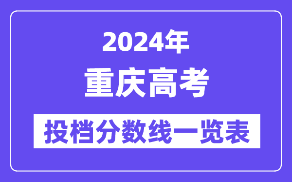 2024年重庆高考投档分数线一览表（本科、专科、物理、历史）