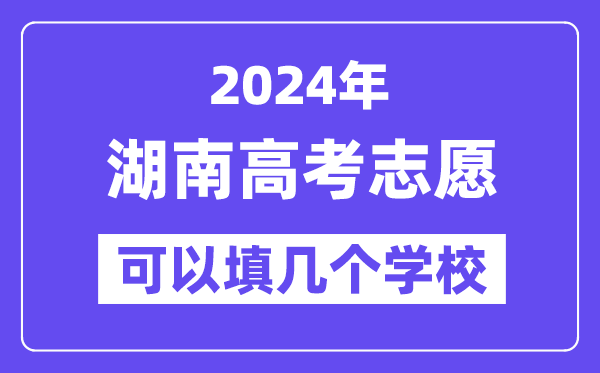 2024湖南高考志愿可以填几个学校？附详细填报流程