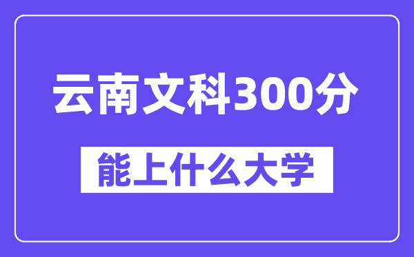 云南文科300分左右能上什么大学？