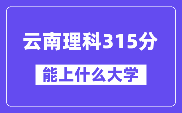 云南理科315分左右能上什么大学？