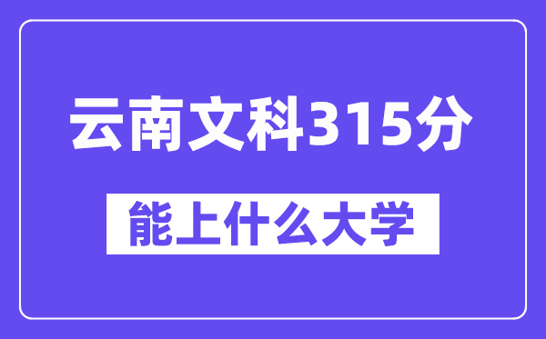 云南文科315分左右能上什么大学？