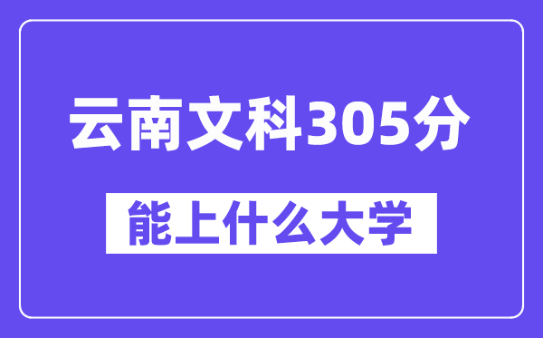 云南文科305分左右能上什么大学？