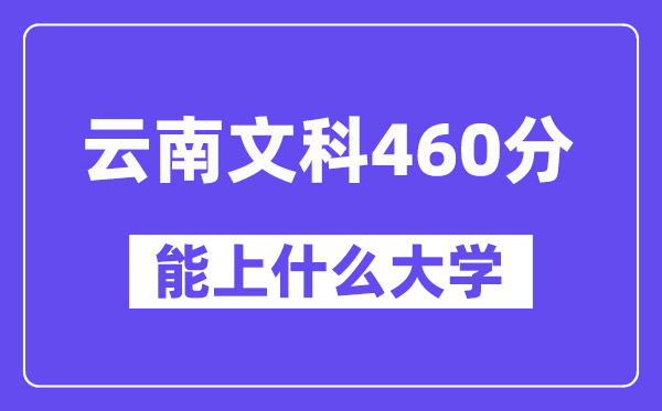 云南文科460分左右能上什么大学？