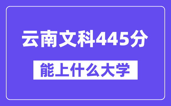 云南文科445分左右能上什么大学？