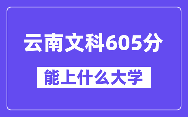 云南文科605分左右能上什么大学？