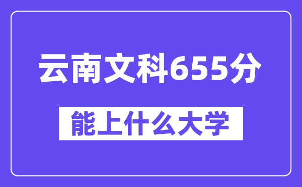 云南文科655分左右能上什么大学？