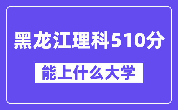 黑龙江理科510分左右能上什么大学？（物理类）