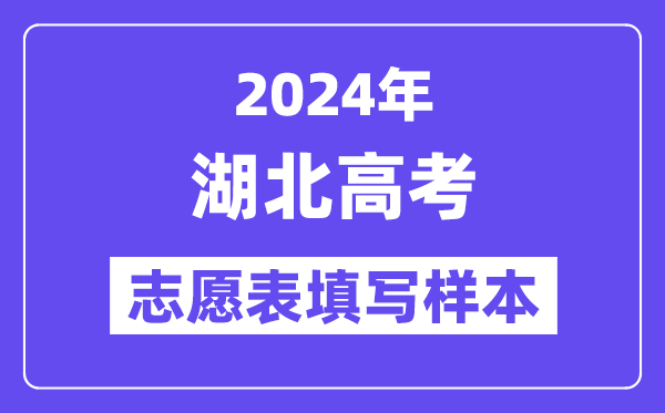 2024年湖北高考志愿表填写样本（附填报时间和入口）