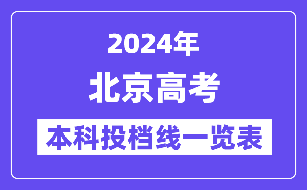 北京2024年高考本科批投档线一览表（2025年参考）