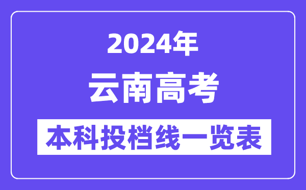 云南2024年高考本科一批投档线一览表（2025年参考）