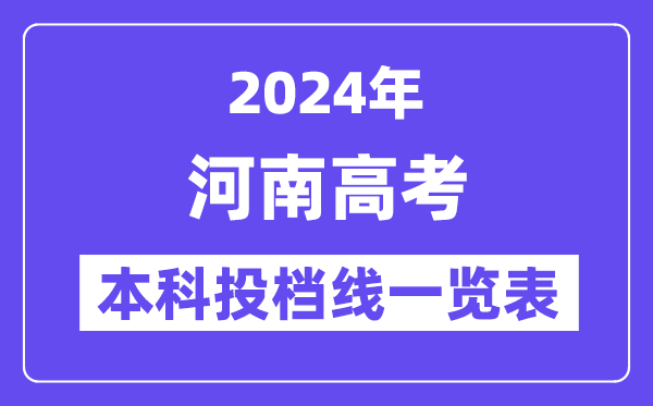 河南2024年高考本科一批投档线一览表（2025年参考）