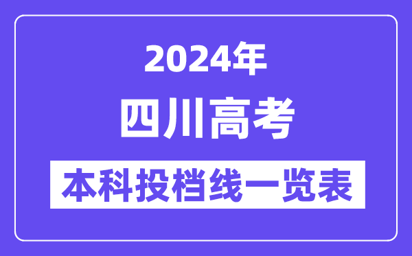 四川2024年高考本科一批投档线一览表（2025年参考）