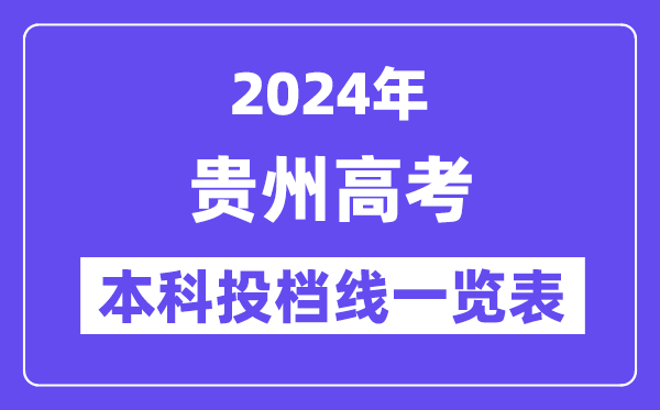 贵州2024年高考本科批投档线一览表（2025年参考）