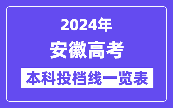 安徽2024年高考本科批投档线一览表（2025年参考）