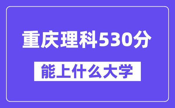 重庆理科530分左右能上什么大学？（物理类）